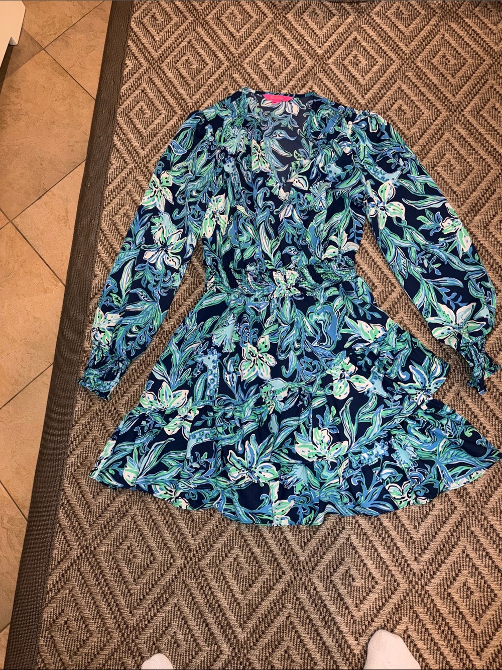 Lilly Pulitzer Navy Floral Print Dress